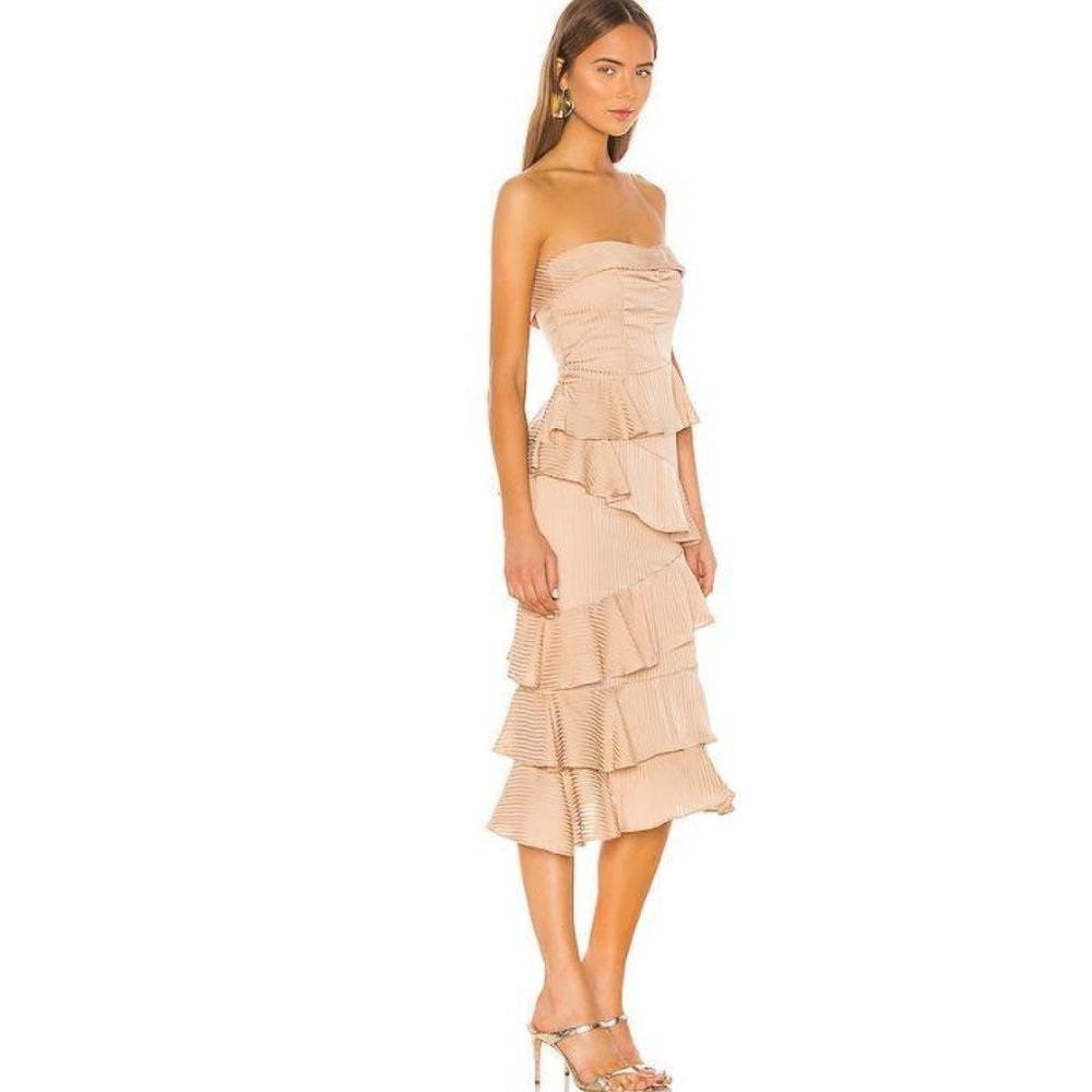 EUC NBD Alena Midi Dress in Nude Size XS - Picture 3 of 6